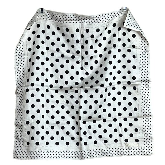 Michel Klein Scarf White Black Polka Dot 19" Square Kerchief Classic Unisex - Picture 1 of 9